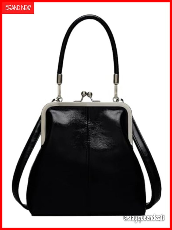 Handbags - Women's PU Leather Kiss Lock Crossbody Purse Hobo Tote Shoulder Bag